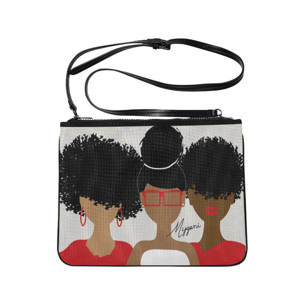 Curly Girl Trio (Red) Laptop Bag/Crossbody/Clutch