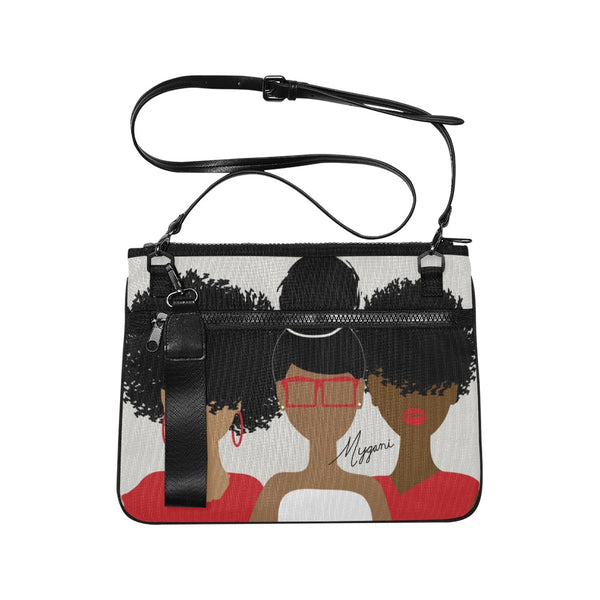 Curly Girl Trio (Red) Laptop Bag/Crossbody/Clutch