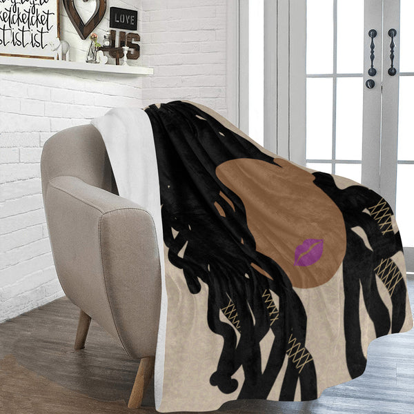 Butterfly locs blabket.Mygani