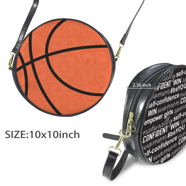 Basketball (orange) round crossbody - large