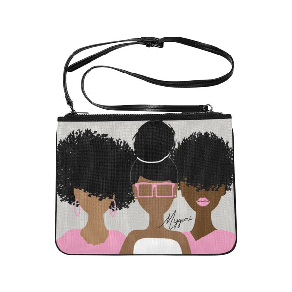 Curly Girl Trio (Pink) Laptop Bag/Crossbody/Clutch