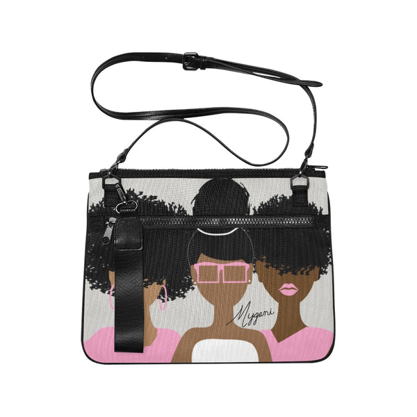 Curly Girl Trio (Pink) Laptop Bag/Crossbody/Clutch