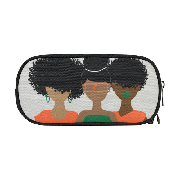 Curly Girl Trio (Orange/green) cosmetic bag